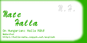 mate halla business card
